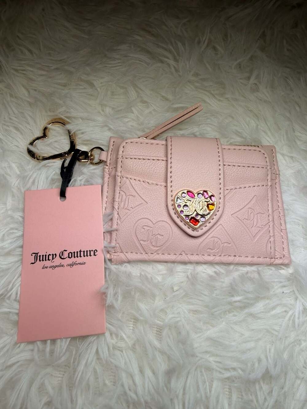 Juicy Couture Pink Glitz Out Tab Elongated Card Holder Wallet
